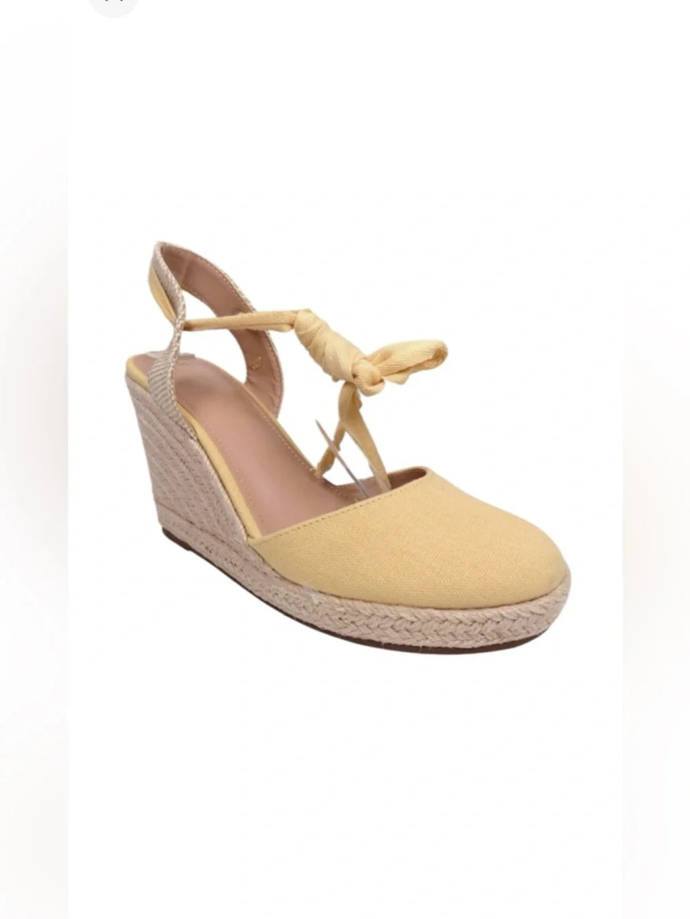 NEW ZBY Chic Mocha Mousse Yellow Espadrille Camel Wedge Sandals Size: 11